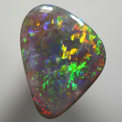 SOLID SEMI BLACK OPAL Sparkling red, orange and green 